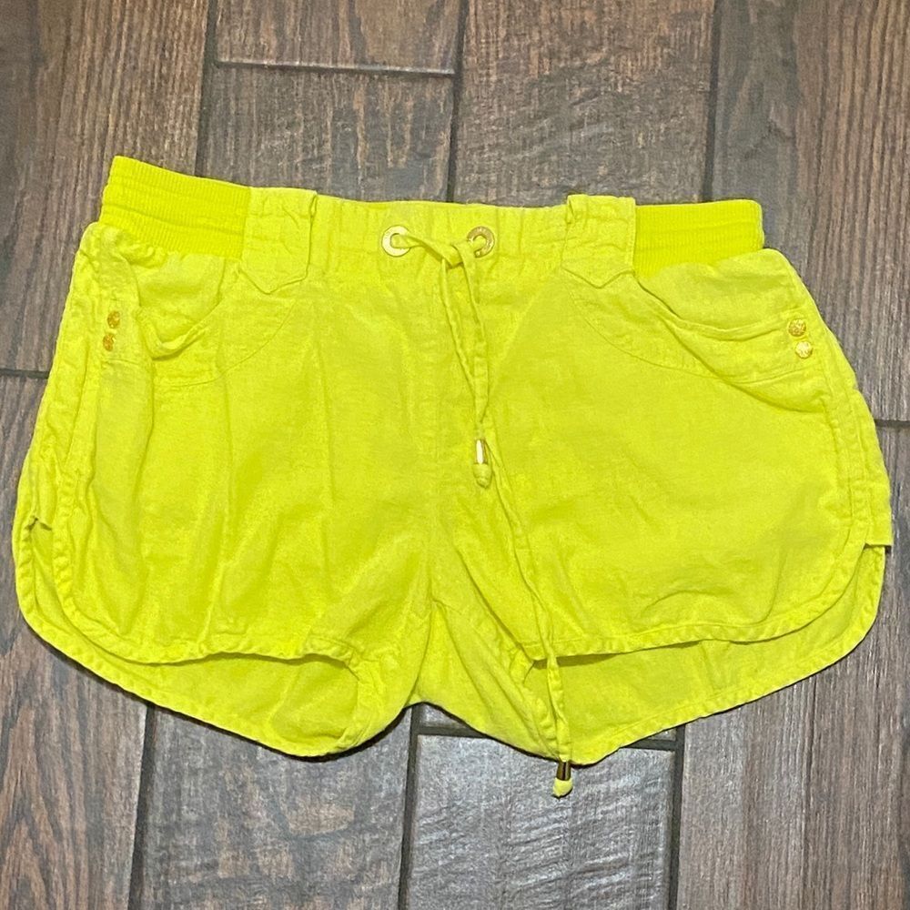 Love Tree Neon Yellow Women's Athletic Shorts Size L